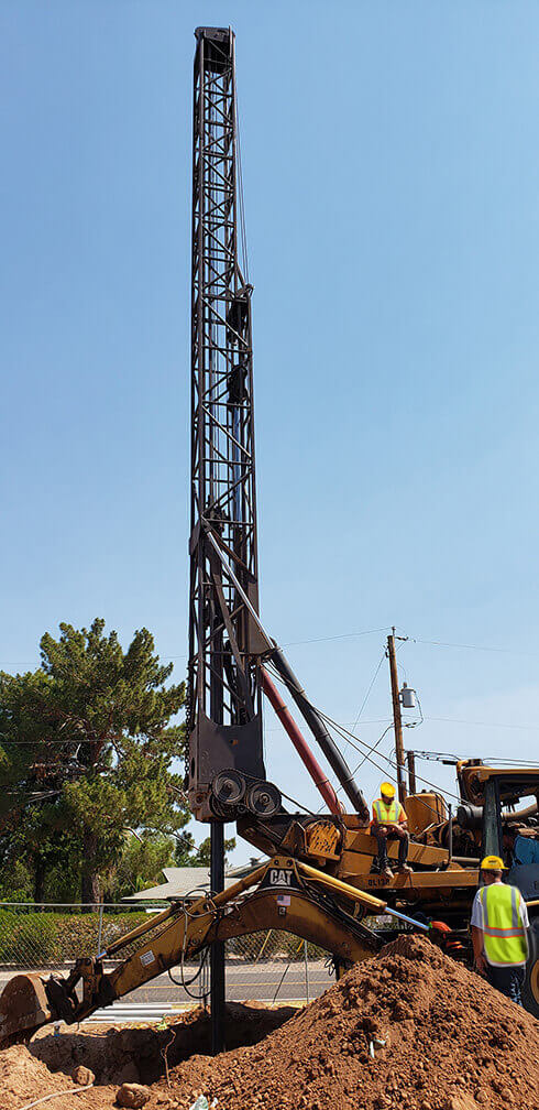 Commercial septic hole drilling by Sunset Drilling near Mesa AZ